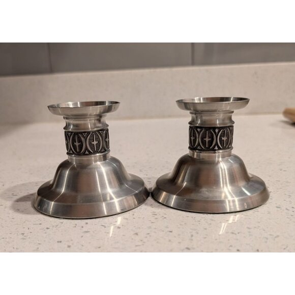 Vintage Pewter Candle Holders by Haugrud Norway 333 - Picture 2 of 12